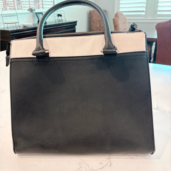 Call It Spring Black and White Striped Satchel with Gold Hardware - Picture 3 of 8